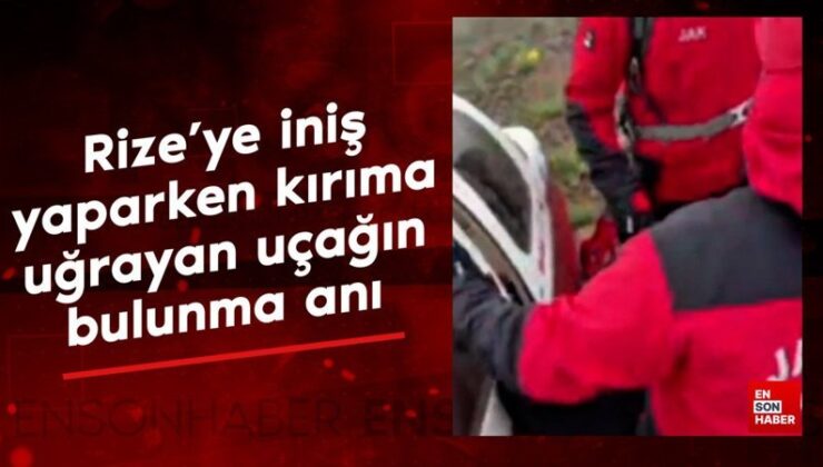 Rize’ye iniş yaparken kırıma uğrayan uçağın enkazının bulunma anı