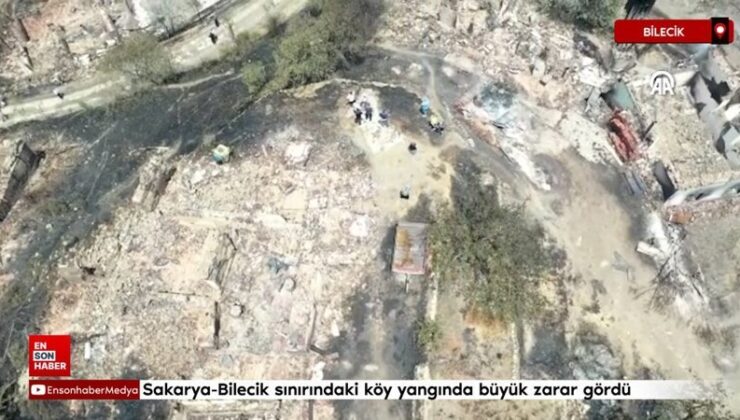 Sakarya-Bilecik sonundaki köy yangında büyük ziyan gördü