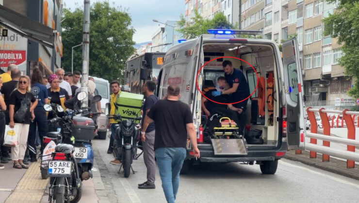 Samsun’da dolmuştan inen yolcuya motosiklet çarptı