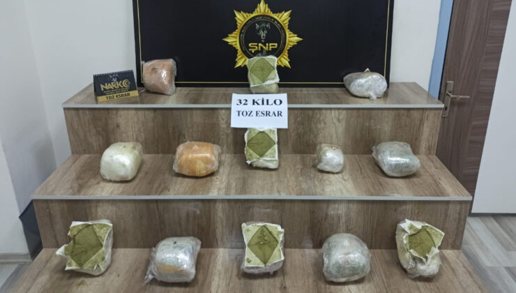 Şanlıurfa’da 32 kilo esrar ele geçirildi