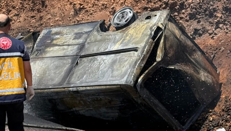 Şanlıurfa’da feci kaza: Araç alev aldı