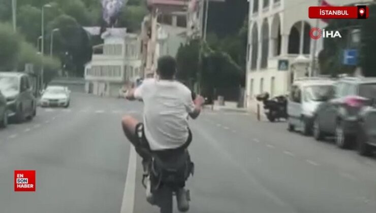 Sarıyer’de motosikletli tek teker seyahat yaptı