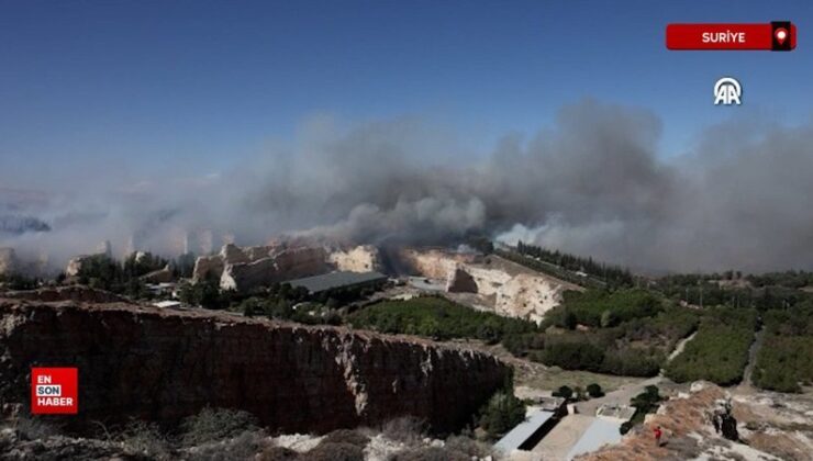 Suriye’de Cumhurbaşkanlığı Sarayı yakınlarında yangın çıktı