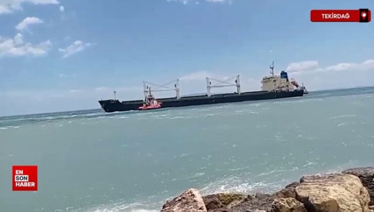 Tekirdağ’da karaya oturan gemi açığa çekiliyor