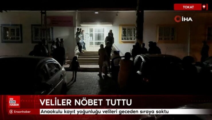 Tokat’ta anaokulu kayıt yoğunluğu velileri geceden sıraya soktu
