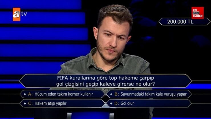 Top hakeme çarptıktan sonra kaleye girerse ne olur? Kim Milyoner Olmak İster?
