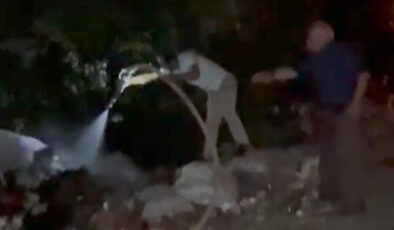 Zonguldak’ta yol kenarına atılan çöpler yangına neden oldu