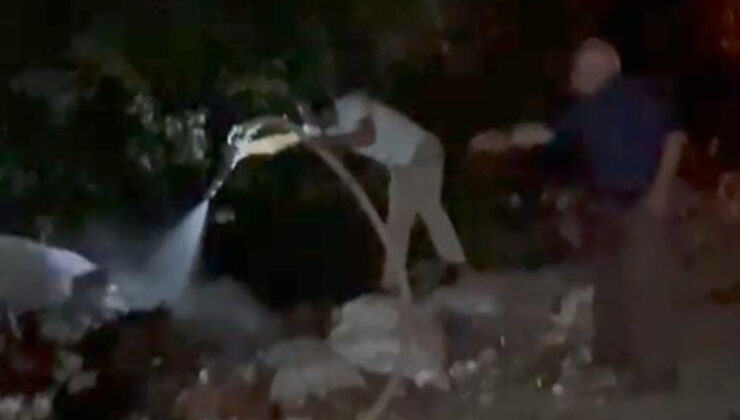 Zonguldak’ta yol kenarına atılan çöpler yangına neden oldu