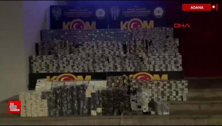 Adana’da akaryakıt tankerinde binlerce kaçak sigara ele geçirildi