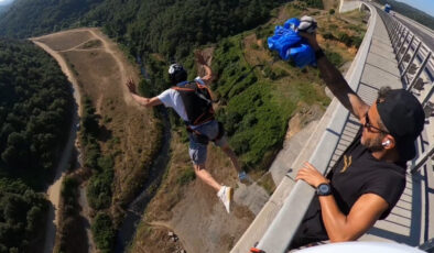 Adrenalin tutkunu küme 86 metrelik viyadükten atladı