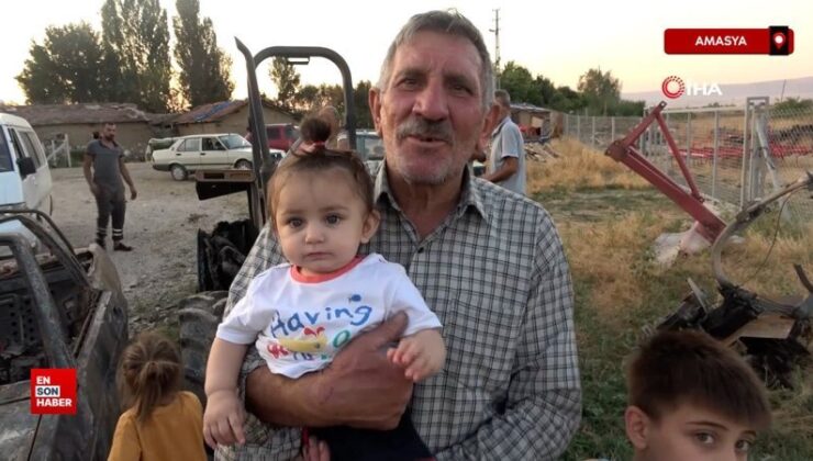 Amasya’da mesken, traktör ve arabası yanan çift 4 torunuyla yuvasız kaldı