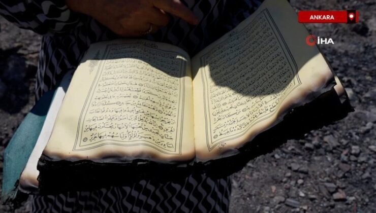 Ankara’da kül olan konutlarından kalan tek şey Kur’an-ı Kerim