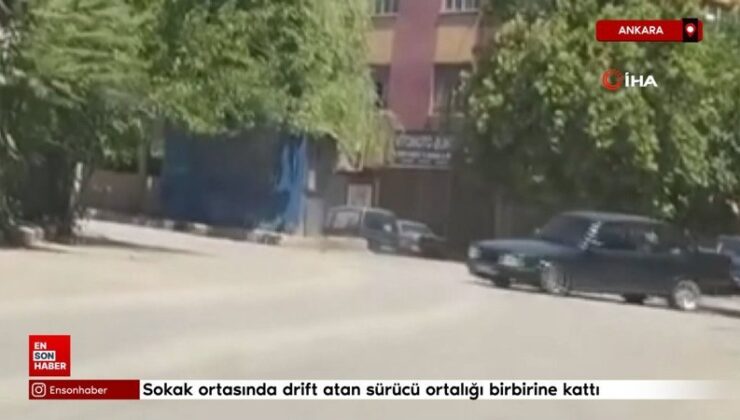 Ankara’da şoför sokak ortasında drift attı