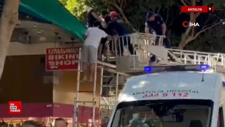 Antalya’da balkondan düştü, tente hayatını kurtardı