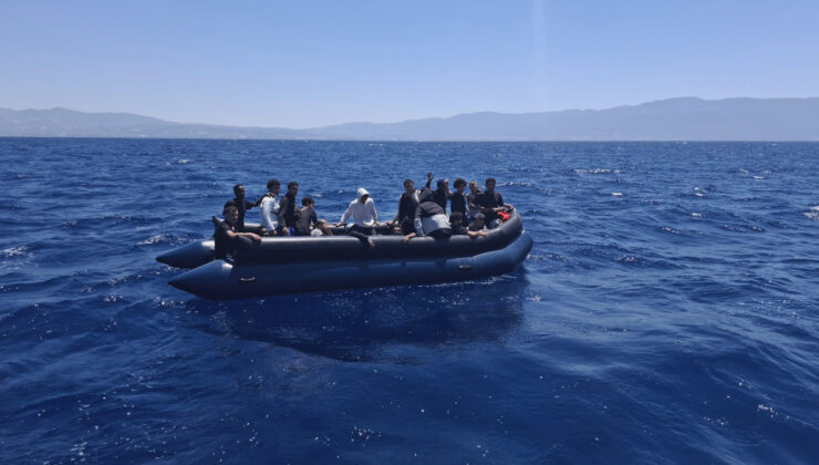 Aydın Kuşadası’nda 22 sistemsiz göçmen kurtarıldı