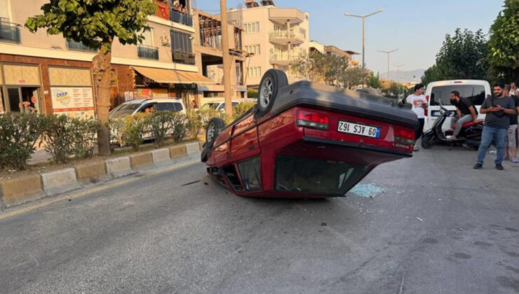 Aydın’da 15 yaşındaki genç, takla atan arabadan yaralanmadan çıktı