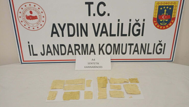 Aydın’da A4 kağıdına emdirilmiş uyuşturucuyla yakalandı