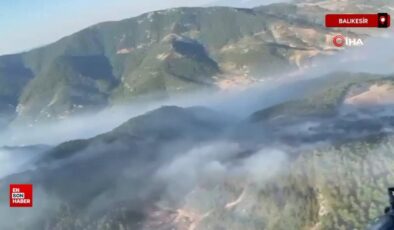 Balıkesir’de yangına havadan müdahale ile alevlerin suratı kesildi