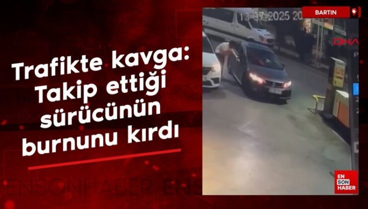 Bartın’da trafikte hengame: Takip ettiği şoförün burnunu kırdı