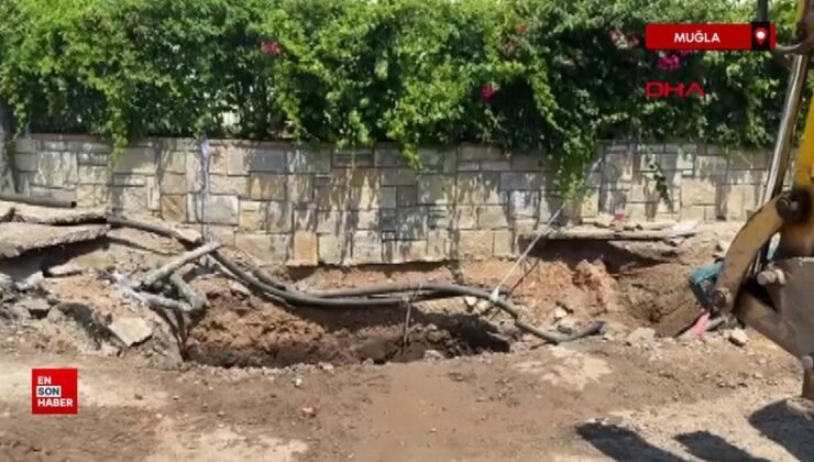 Bodrum’da ana su isale çizgisi patladı