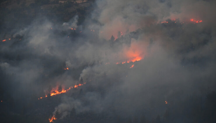 Bursa-Balıkesir hududunda çıkan orman yangınını müdahale devam ediyor