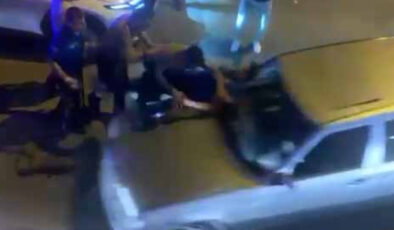 Bursa’da firari mahkuma yönelik düzenlenen operasyonda arabayla polise çarptı