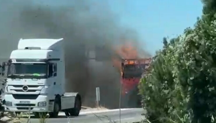 Bursa’da karton yüklü tır alev aldı