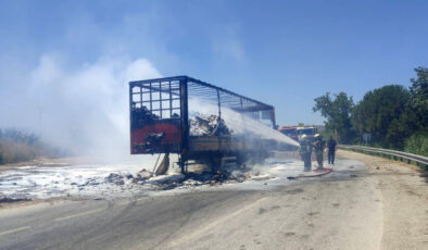 Bursa’da tır alev alev yandı
