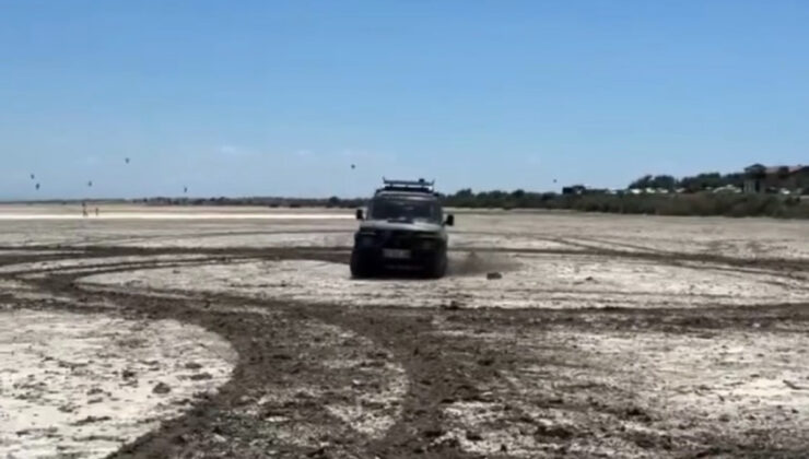 Çanakkale’de arazi aracıyla drift yaptı: Trafikten menedildi