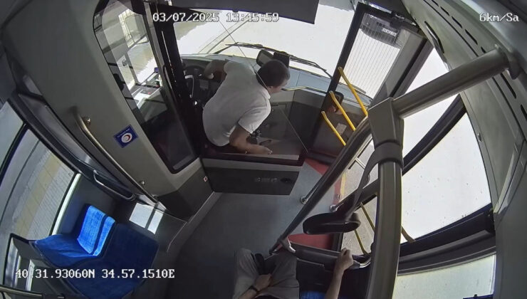 Çorum’da halk otobüsü sürücüsünün dikkati faciayı önledi