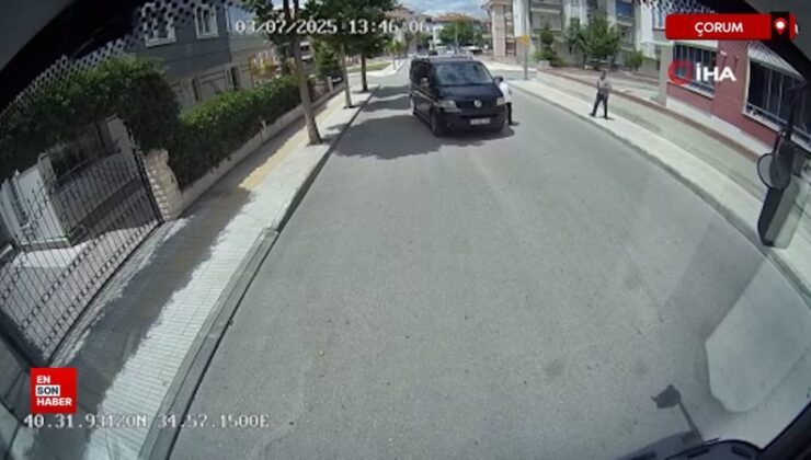Çorum’da halk otobüsü sürücüsünün dikkati kazayı önledi