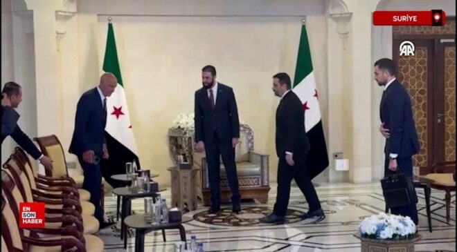 Cumhurbaşkanı Şara, ABD’nin Suriye Özel Temsilcisi Barrack’la görüştü