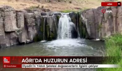 Diyadin’in Yıldızlı Şelalesi doğaseverlerin ilgisini çekiyor