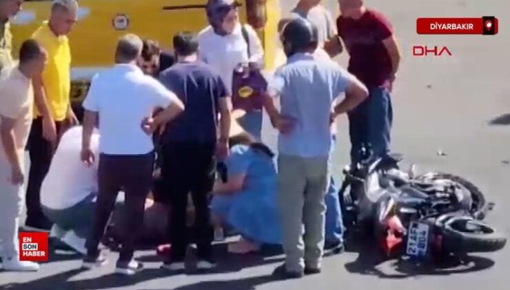 Diyarbakır’da taksinin çarptığı motosikletin şoförü yaralandı