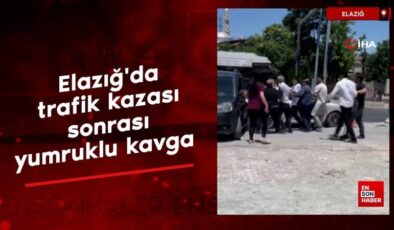 Elazığ’da trafik kazası sonrası yumruklu arbede