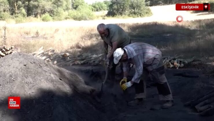 Eskişehir’de odun kömürü üreticileri, gece gündüz nöbet tutuyor