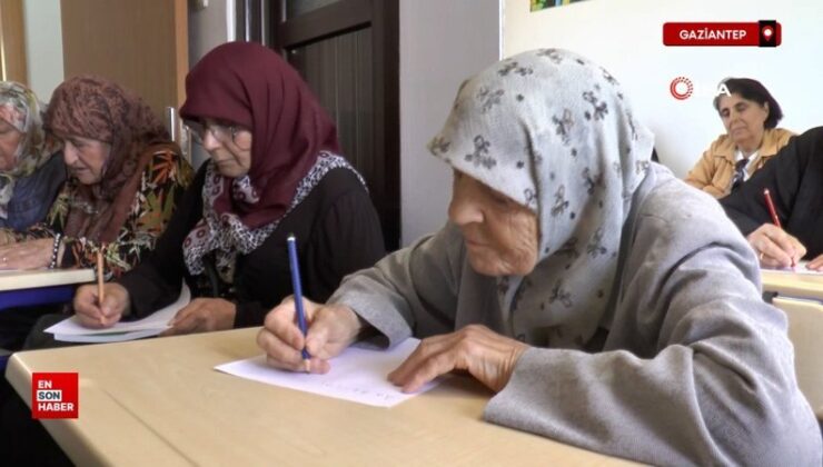 Gaziantep’te torun sahibi ninelerin okumayı öğrenme azimleri imrendiriyor