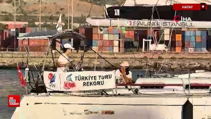 Hatay’da bayan yelkenci, 1500 deniz milini 15 gün 6 saat 41 dakikada aştı