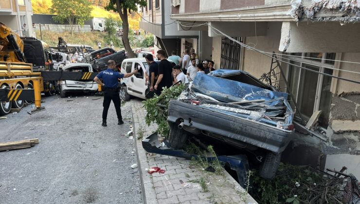 İstanbul Başakşehir’de denetimden çıkan vinç ortalığı savaş alanına çevirdi