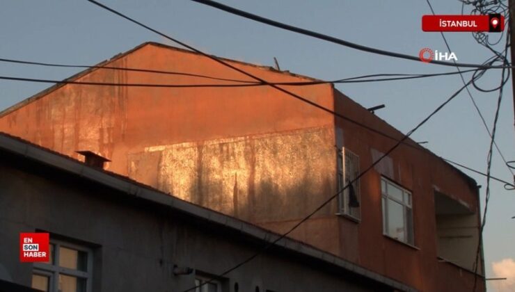 İstanbul Ümraniye’de 3 katlı binanın çatısında korkutan yangın