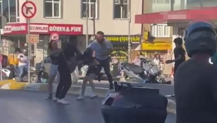İstanbul’da bayan motosiklet şoförüne saldırdı