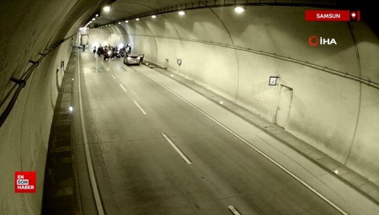 İstanbul’da bir küme motosikletli tüneli kapattı