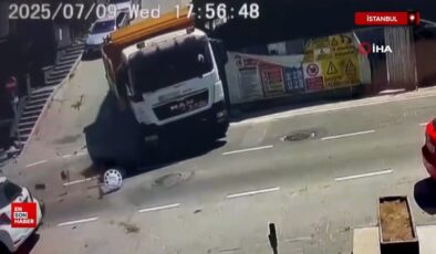 İstanbul’da feci kaza kamerada: Motosiklet şoförünün bacağı koptu