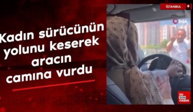 İstanbul’da makas attığını argüman ettiği bayan şoförün yolunu kesti