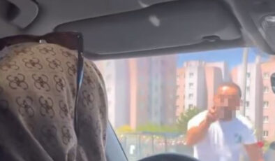 İstanbul’da ‘makas attın’ deyip bayan şoförün yolunu kesti, camına vurdu