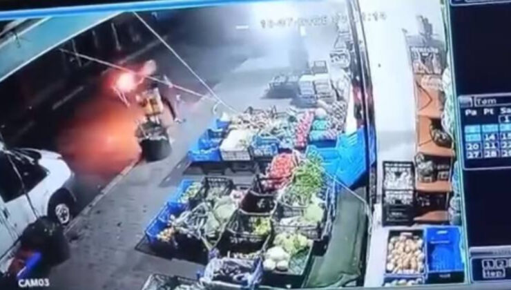 İstanbul’da maskeli bir şahıs markete molotoflu atak düzenledi