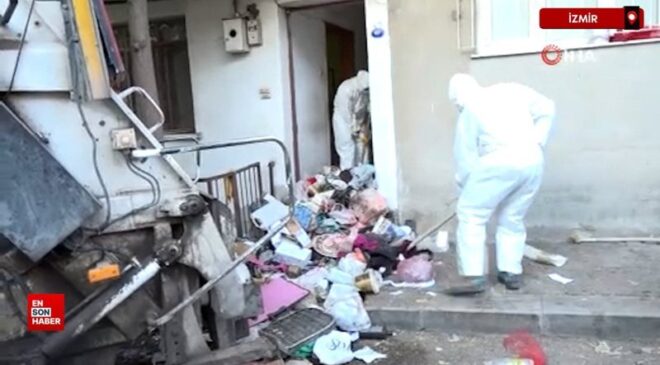 İzmir Bornova’da çöp mesken temizlendi