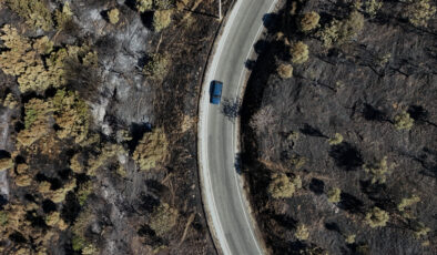 İzmir Ödemiş’te yangında küle dönen alanlar görüntülendi