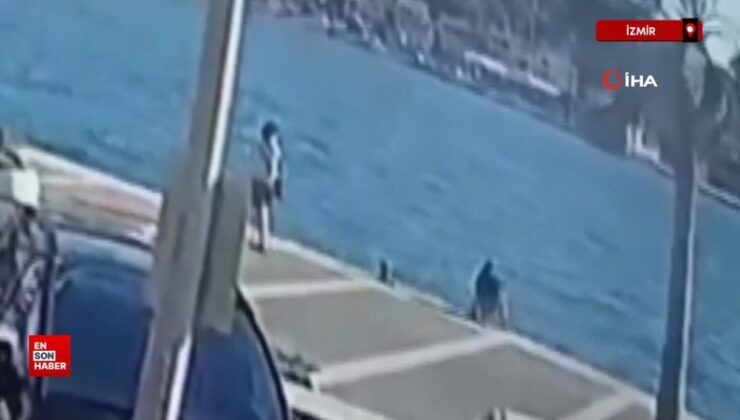 İzmir’de farklı kaza: Motosikletiyle denize bu türlü uçtu