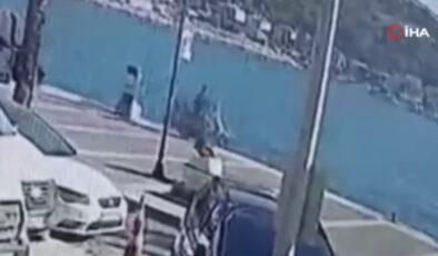 İzmir’de motosikletiyle denize uçtu